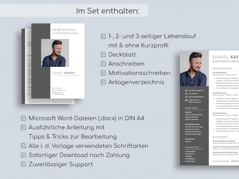 Bewerbungsvorlage Lebenslauf Vorlage Deutsch Bewerbungsvorlagen deutsch CV Vorlage Bewerbungsvorlagen Word Bewerbung CV Deutsch image 7