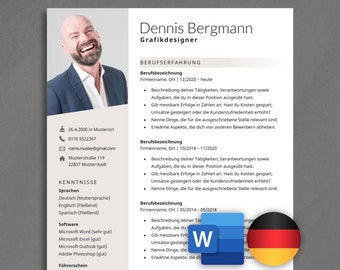 Bewerbungsvorlage Word moderner Lebenslauf Vorlage Deutsch Bewerbung Vorlage Bewerbungsvorlagen Deutsch CV Vorlage Word Bewerbungsmappe