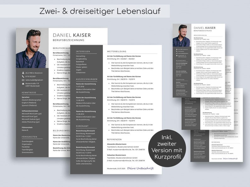 zweiseitiger lebenslauf
