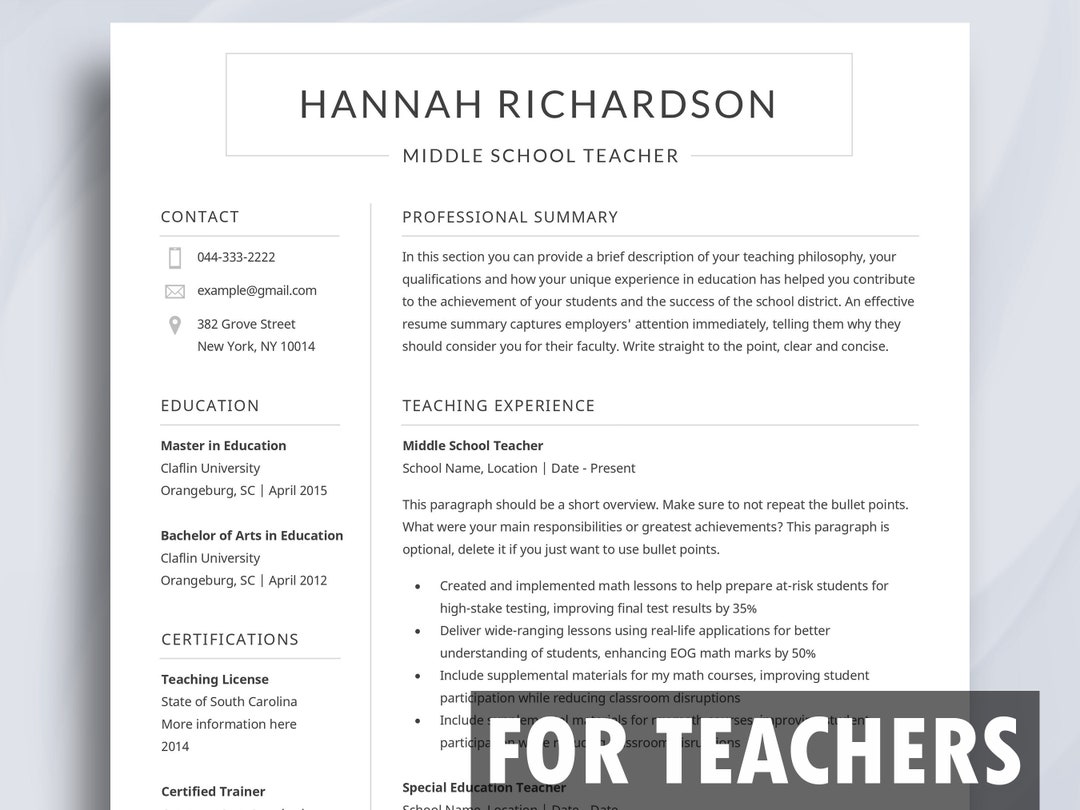 Teacher Resume Template for Word - Il 1080xN.4755913349 Dq1a 