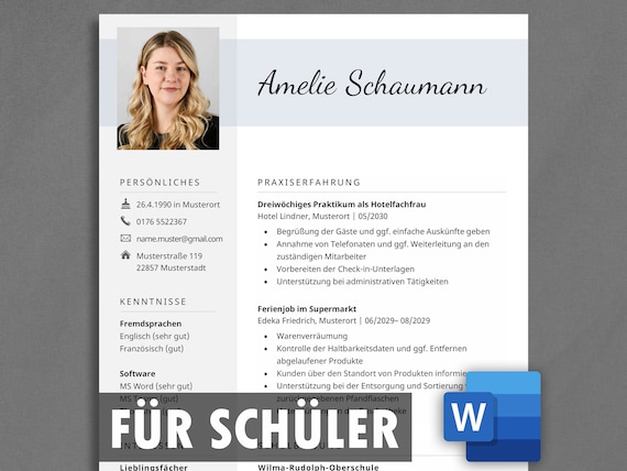Lebenslauf Schüler Bewerbung Praktikum Ausbildung Schülerpraktikum Lebenslaufvorlage Schüler Bewerbungsvorlage Lebenslauf Vorlage Schüler