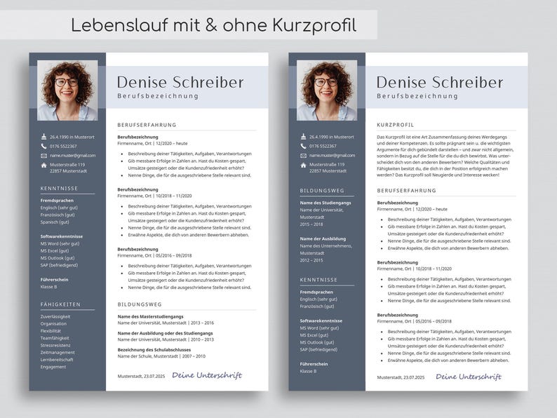 Vorlage Lebenslauf