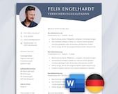Lebenslauf Vorlage Deutsch| Bewerbungsvorlagen Word | CV Vorlage | tabellarischer Lebenslauf Kurzprofil | professionelle Bewerbungsvorlage