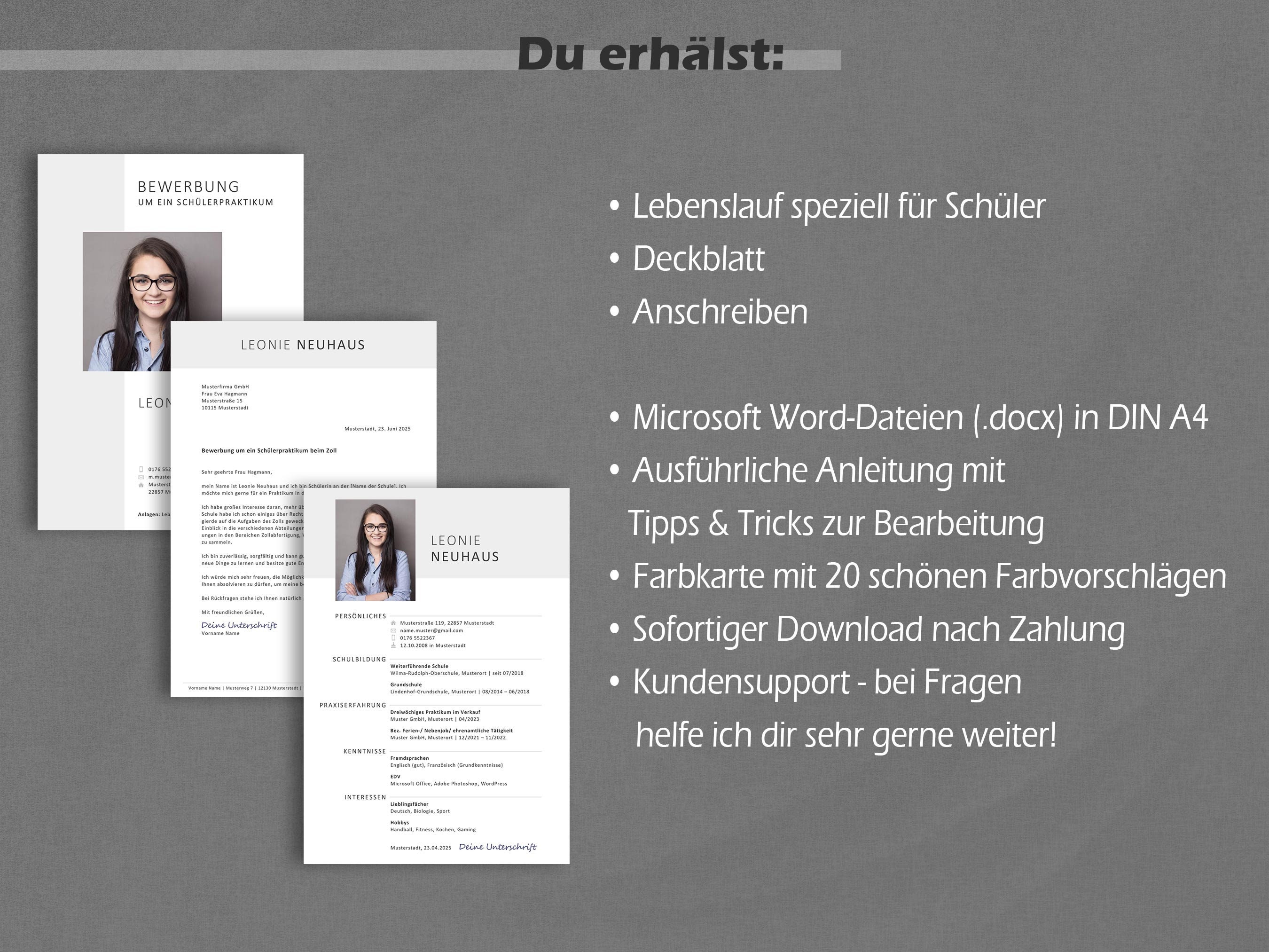 Lebenslauf Schülerpraktikum 8. Klasse Pdf www.etsy.com