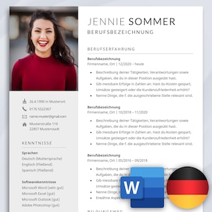 Bewerbungsvorlage Word Lebenslauf Vorlage Deutsch CV professionelle Bewerbung