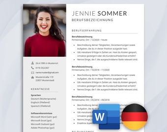 Bewerbungsvorlage Word | Lebenslauf Vorlage Deutsch | CV Vorlage | professionelle Bewerbungsvorlagen | CV Deutsch | Bewerbung