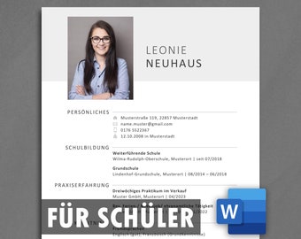 Lebenslaufvorlage Schüler Vorlage Schüler Lebenslauf Schülerpraktikum Bewerbung Praktikum Ausbildung Lebenslauf Vorlage Schüler Deutsch Word