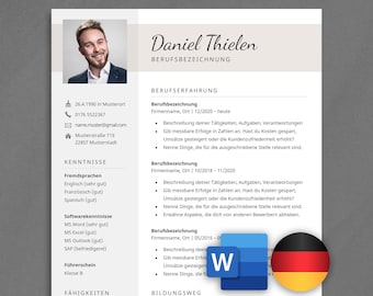 Bewerbung Vorlage Bewerbungsvorlage Word CV Vorlage Deutsch moderner Lebenslauf Lebenslaufvorlage