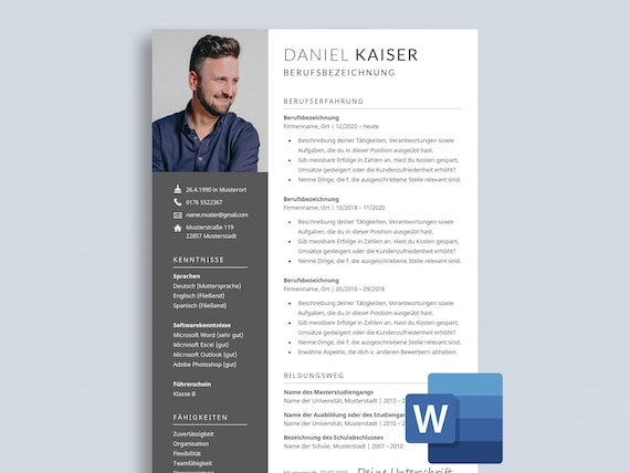 Bewerbungsvorlage Lebenslauf Vorlage Deutsch Bewerbungsvorlagen deutsch CV Vorlage Bewerbungsvorlagen Word Bewerbung CV Deutsch