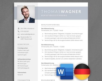 Bewerbungsvorlage Word Bewerbung dreiseitiger Lebenslauf Vorlage Word Bewerbungsmappe CV Vorlage Bewerbungsvorlagen Deutsch