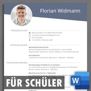 Lebenslauf Schüler Bewerbung Praktikum Ausbildung Schülerpraktikum Lebenslaufvorlage Schüler Word tabellarischer Lebenslauf Vorlage Schüler
