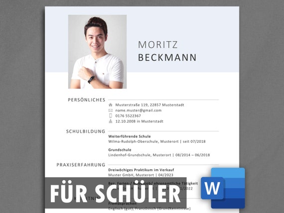Lebenslauf Schüler Bewerbung Schülerpraktikum Praktikum Ausbildung Lebenslauf Vorlage Schüler Word tabellarischer Lebenslauf Schüler