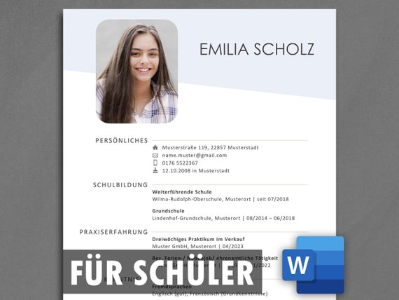 Lebenslaufvorlage Schüler Vorlage Schüler Lebenslauf Schülerpraktikum Bewerbung Praktikum Ausbildung Lebenslauf Vorlage Schüler Deutsch Word