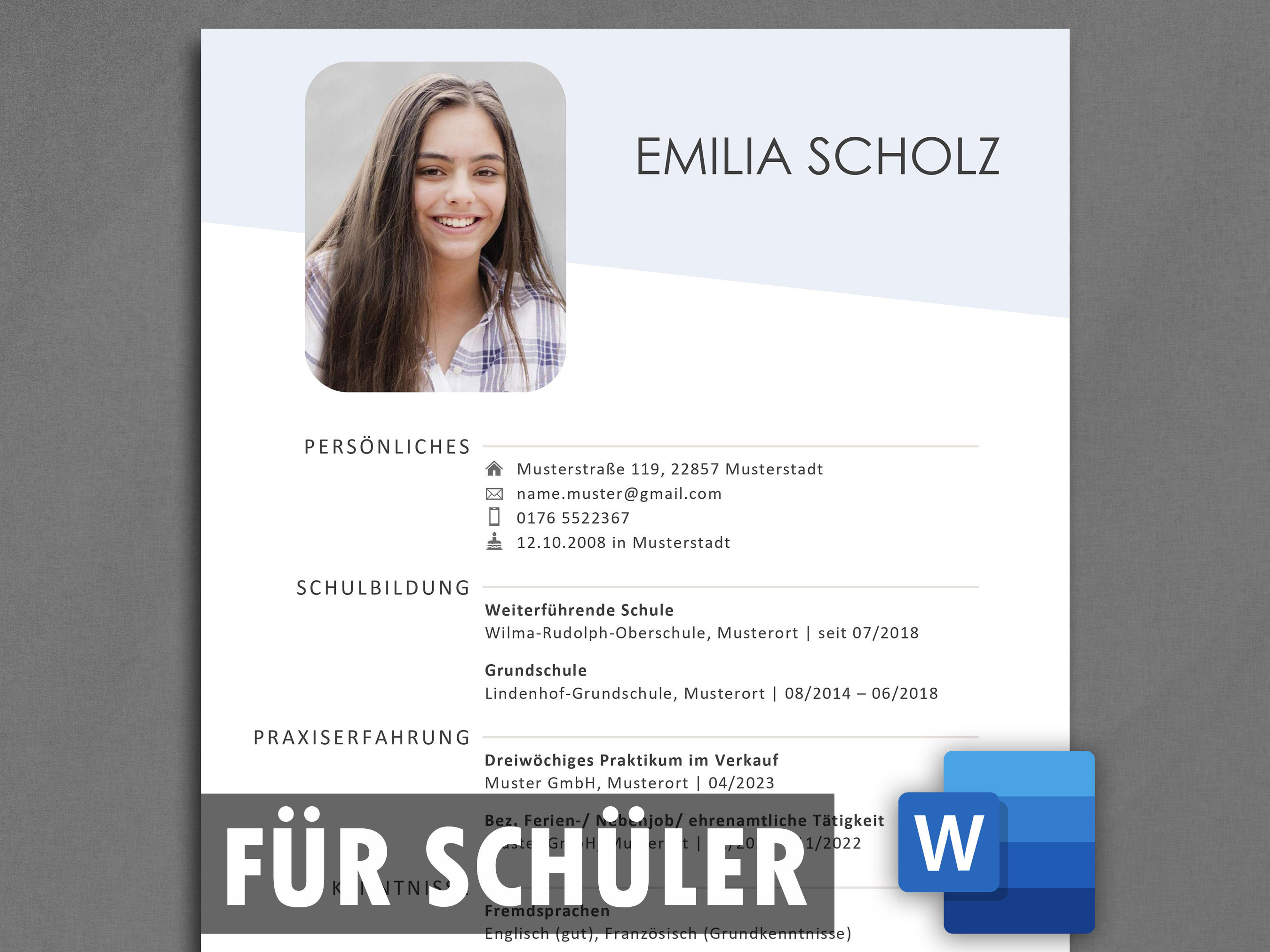 Lebenslauf Vorlage Für Ein Schülerpraktikum www.etsy.com
