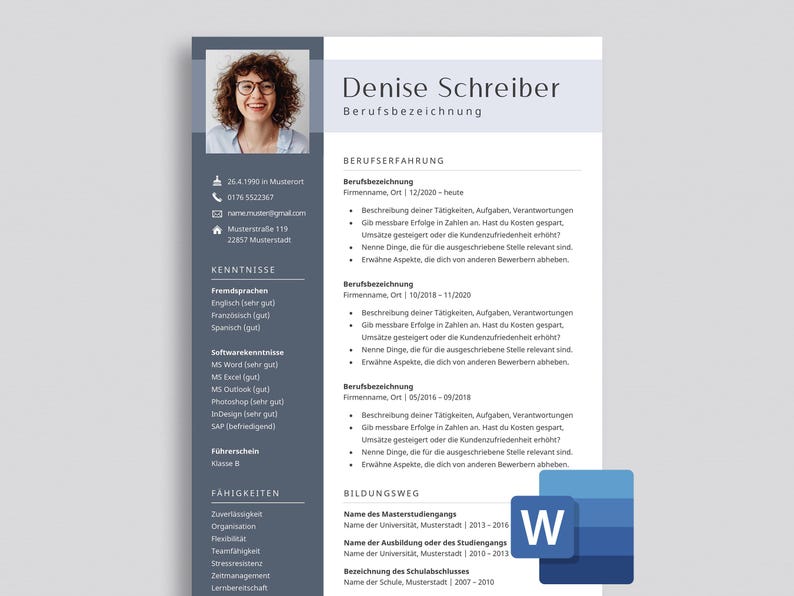 Lebenslauf Vorlage Word
