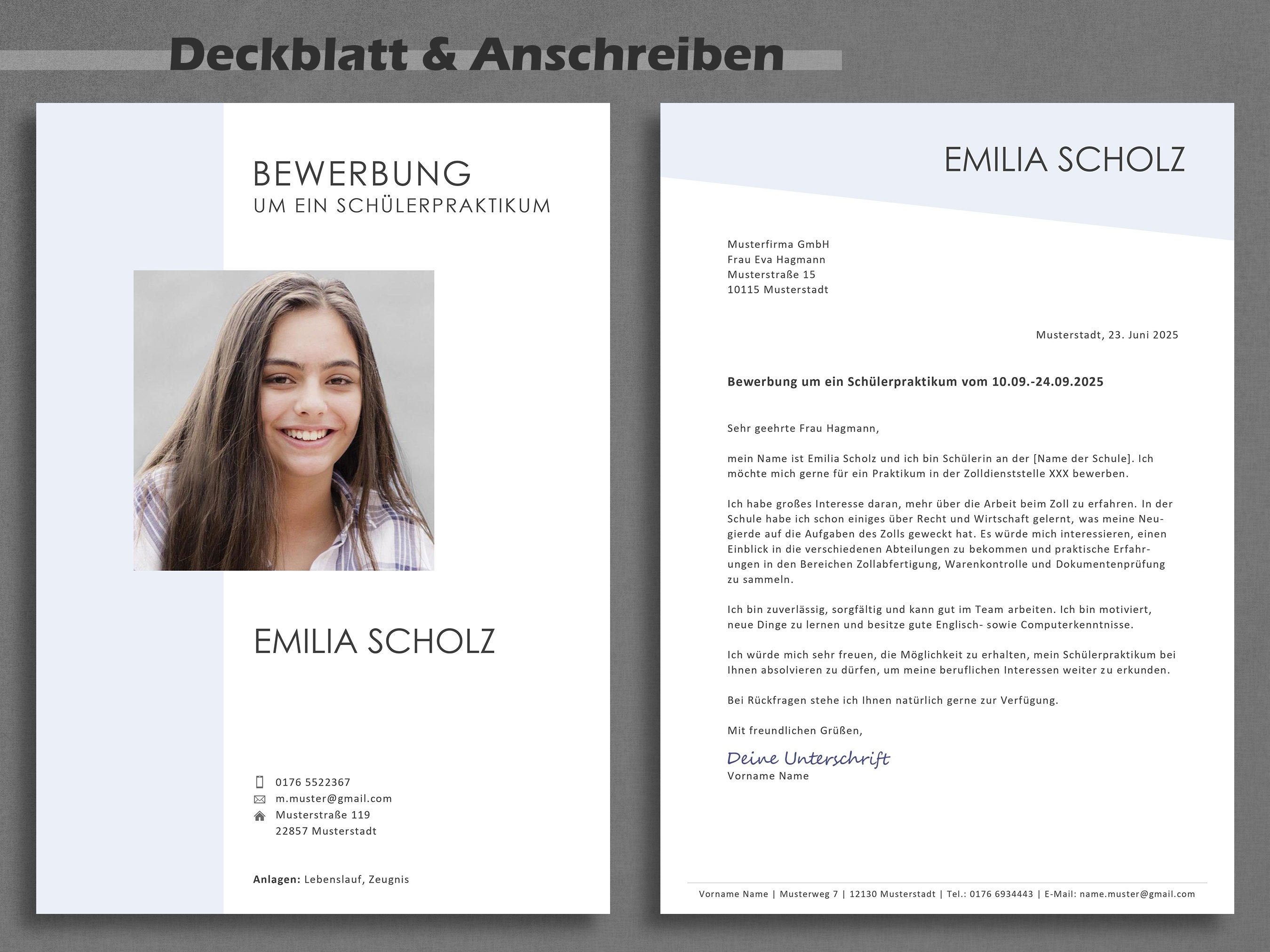 Lebenslauf Für Ein Schülerpraktikum Vorlage www.etsy.com