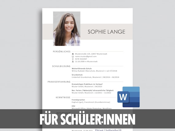 Schüler Lebenslauf Vorlage Schüler Bewerbung Praktikum Ausbildung Schülerpraktikum Lebenslauf Schüler Bewerbungsvorlage Schüler Word