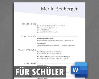 Lebenslauf Schüler Bewerbung Schülerpraktikum Praktikum Ausbildung Lebenslauf Vorlage Schüler Word tabellarischer Lebenslauf Schüler