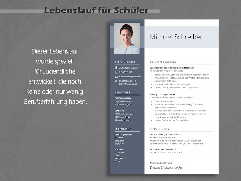 lebenslaufvorlage schüler