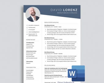 German CV Template Word Resume Job Application