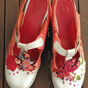 Eject 41 Blood Orange and Shellfish Heeled Babies