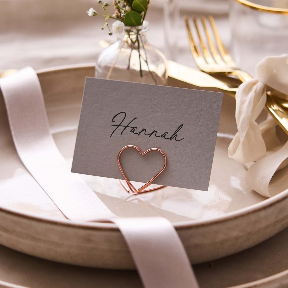 Rose Gold Heart Place Card Holders - Etsy