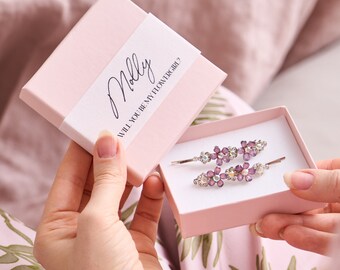 Personalizowane spinki do włosów Be My Flower Girl