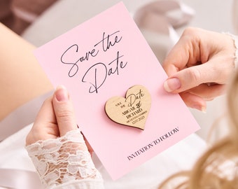 Save The Date Heart Magnet Card