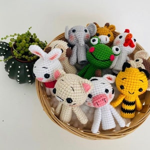 Forest Animals Finger Puppet, Handmade Amigurumi Puppets, Educational Finger Puppet, Knitted Crochet Puppets, Speech Therapy Toys