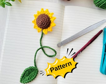 Patroon gehaakte bladwijzer zonnebloem: pdf-tutorial voor beginners