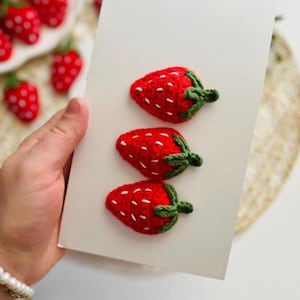 Applicazioni di fragole all'uncinetto: abbellimenti fatti a mano, motivi lavorati a maglia