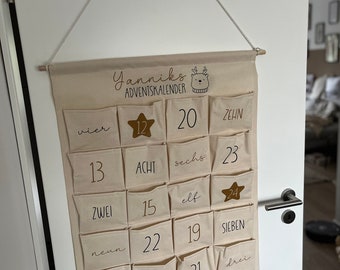 personalisierter Adventskalender mit Namen aus Canvas I Adventskalender für Kinder I Adventskalender zum selbst befüllen