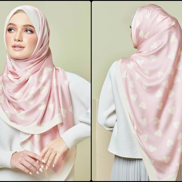 Scarves  Pink Peach Color Soft Smooth Silk Scarf Hijab Stoles Latest Premium Party Wear Scarves  Wholesale Order Hijab For Women's / Girl's