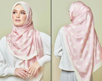 Scarves  Pink Peach Color Soft Smooth Silk Scarf Hijab Stoles Latest Premium Party Wear Scarves  Wholesale Order Hijab For Women's / Girl's