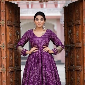 Buy Bandhani Gown Online In India Etsy India