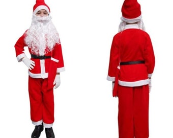 Père Noël Costume Robe pour Enfants Costume de Noël Costume de Noël Fantaisie Vêtements de Noël Vêtements Père Noël Cadeau pour Enfants