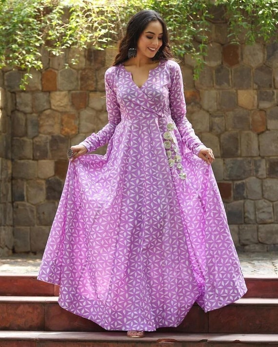 Beautifully Amazing Pink Colour Designer Ethnic Dress For Trendy Girls -  KSM PRINTS - 4263231