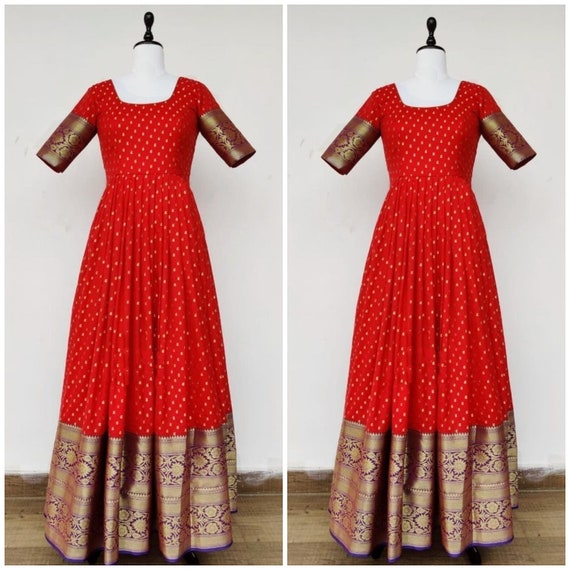 15365 BEAUTIFUL FESTIVE SEASON FANCY RED MIRROR DRESS LONG GOWN EXPORTS -  Reewaz International | Wholesaler & Exporter of indian ethnic wear catalogs.