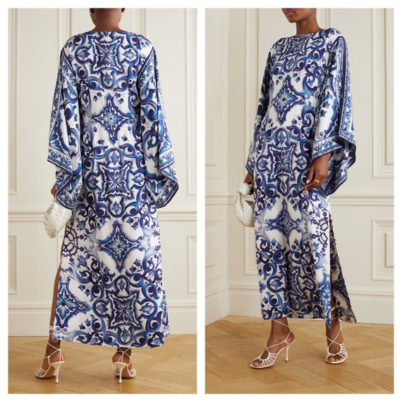 Organza Silk 2 Layer Kaftan Caftans Maxi Dress Summer Kaftan Gown