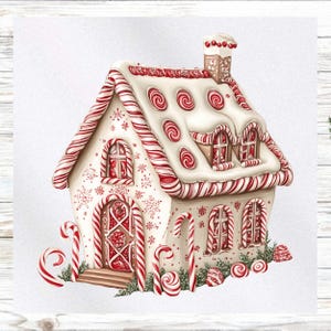Kerststofpaneel - Gingerbread House-stofpaneel - quiltpaneel - quiltstof - print op stof - klein quiltpaneel - paneel voor quilten