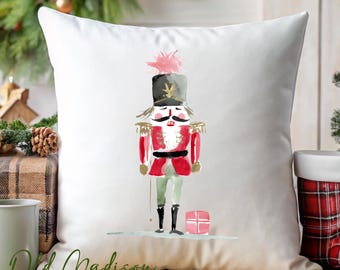 Christmas Pillow Cover - Nutcracker Pillow - Christmas Decor- Christmas Pillows - Christmas Throw Pillow - Pillow Cover - Red and Green