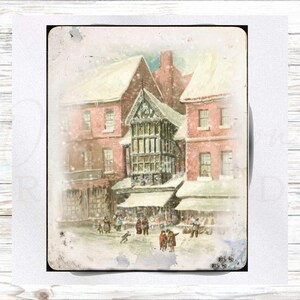 Kerststof paneel - Victoriaans stoffen paneel - quiltpaneel - quiltstof - print op stof - klein quiltpaneel - paneel voor quilten