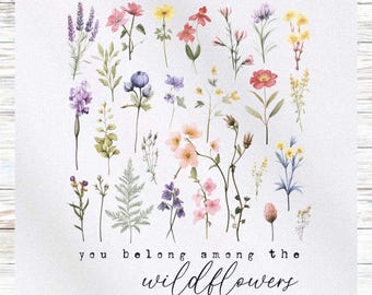 Wildflowers Fabric Panel - Fabric Panel - Quilt Panel - Quilting Fabric - Print on Fabric - Small Quilt Panel - Panel for Quilting