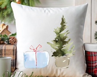 Christmas Pillow Cover - Christmas Tree Pillow - Christmas Decor- Christmas Pillows - Christmas Throw Pillow -Pillow Cover-Red and Green