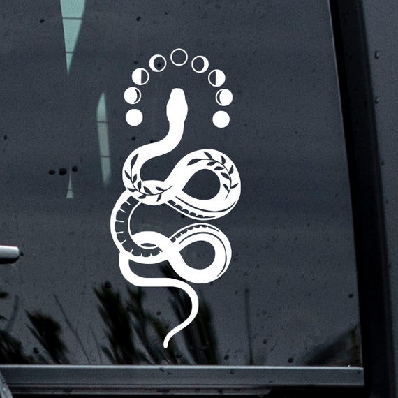 Moon Phase Snake Decal, Witch Decal, Witch Car Decal, Witch Truck Decal, Witch Decal, Car Decal, Truck Decal, Witch Aesthetic, Moon Phases
