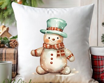 Christmas Pillow Cover - Gingerbread Snowman Pillow Cover - Christmas Decor - Christmas Pillows - Christmas Throw Pillow - Mint Green Pillow