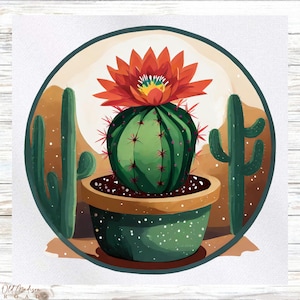 Cactus Fabric Panel - Plant Fabric Panel - Quilt Panel - Quilting Fabric - Print on Fabric - Small Quilt Panel - Panel for Quilting