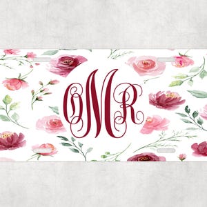 Roses Personalized License Plate- Car Tag with Name - Custom Gift - Vanity Plate - Personalized Car Plate - Front License Plate