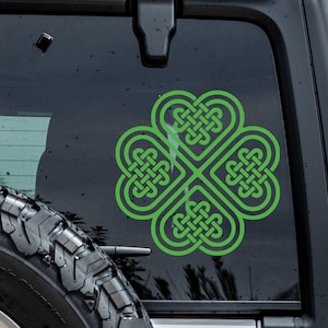 Celtic Clover Decal, Celtic Sticker, Celtic Knot Decal, Four Leaf Clover, Four Leaf Clover Decal, Irish Celtic Clover Decal, Celtic Decal