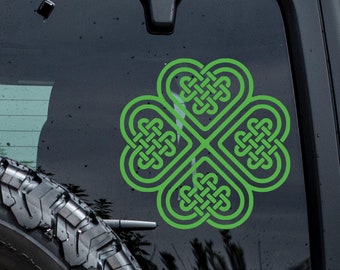 Celtic Clover Decal, Celtic Sticker, Celtic Knot Decal, Four Leaf Clover, Four Leaf Clover Decal, Irish Celtic Clover Decal, Celtic Decal